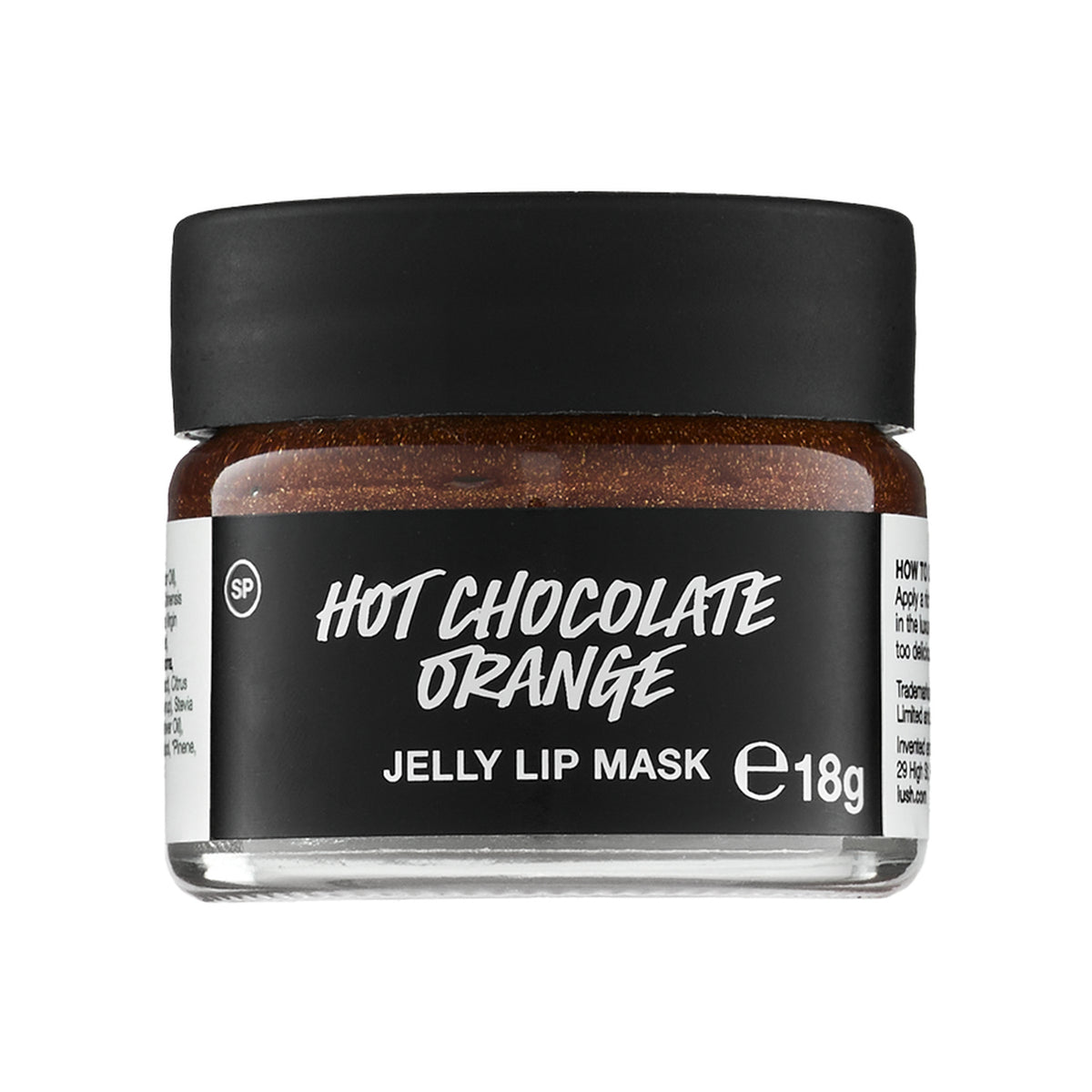 Hot Chocolate Orange Lip Mask 18g in its labelled packaging.