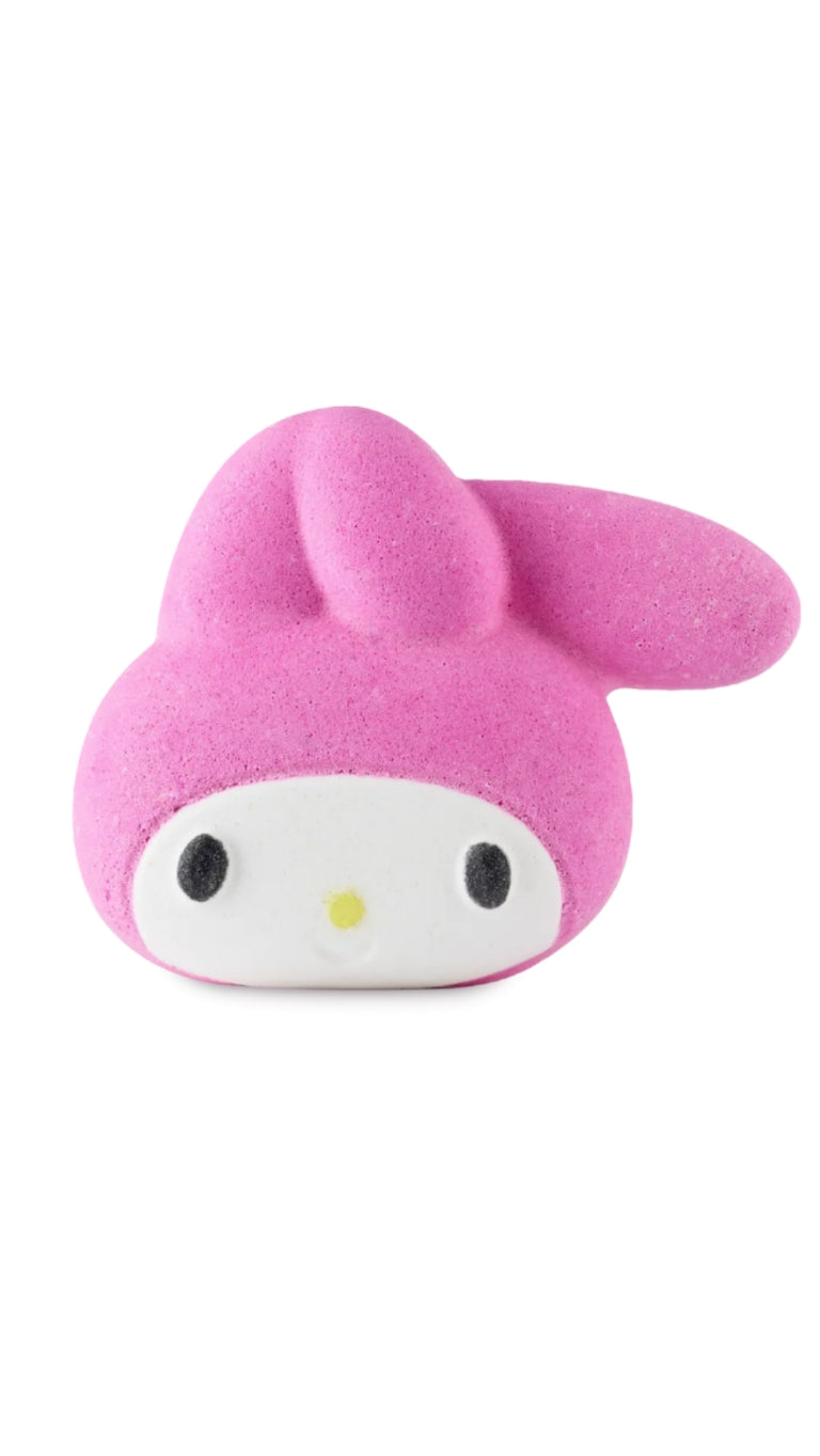 A My Melody head-shaped sanrio x lush bath bomb.