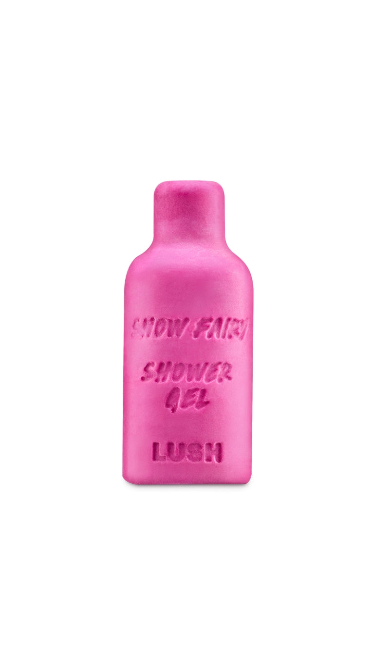 Bottle-shaped pink Snow Fairy naked shower gel, shown without packaging on a white background.