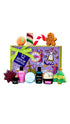12 Days of Christmas gift set featuring a variety of seasonal christmas products displayed around a purple and green graphic box.