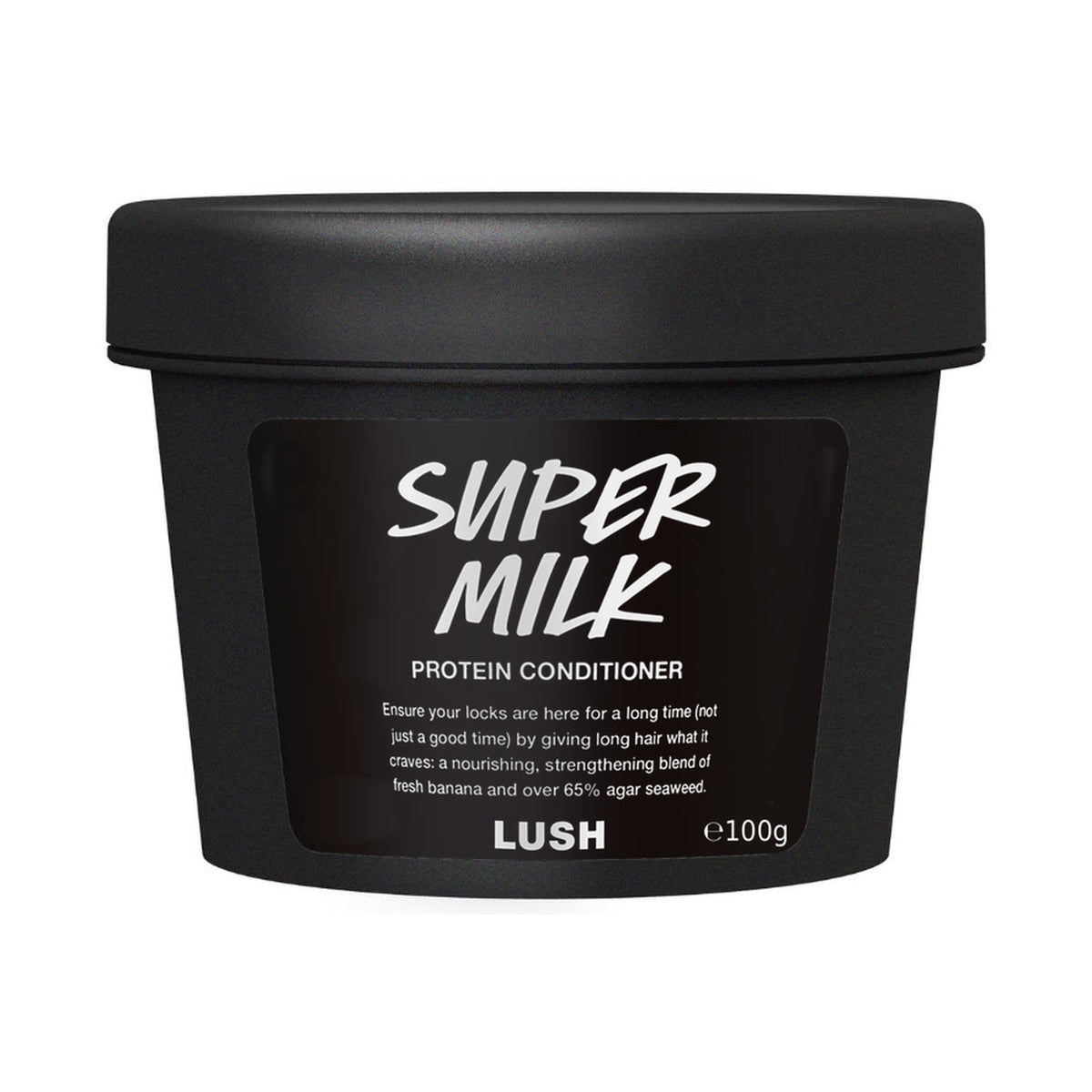 Super Milk Conditioner 100g in its labelled black pot.
