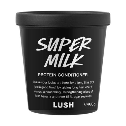 Super Milk Conditioner 460g in its labelled black pot.