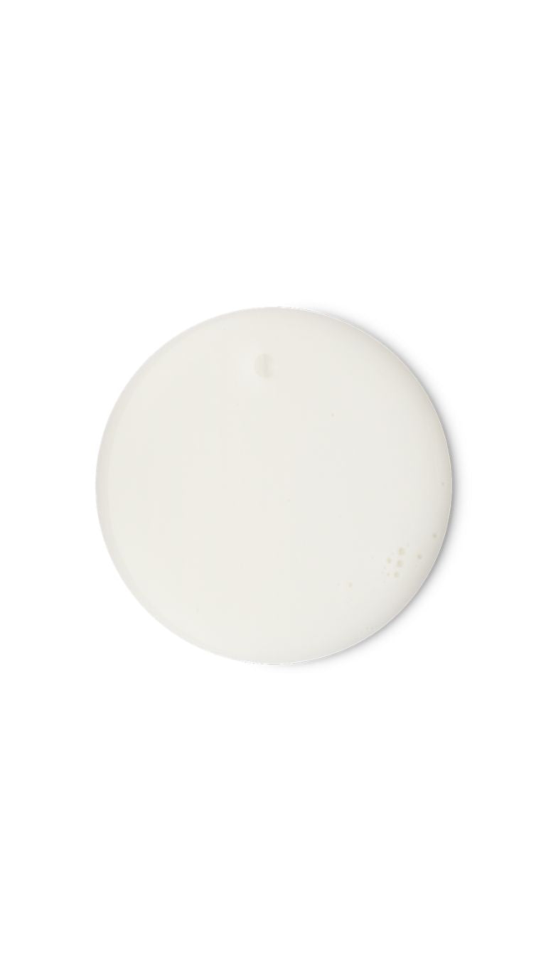 A white circular swatch of a lush shower gel.