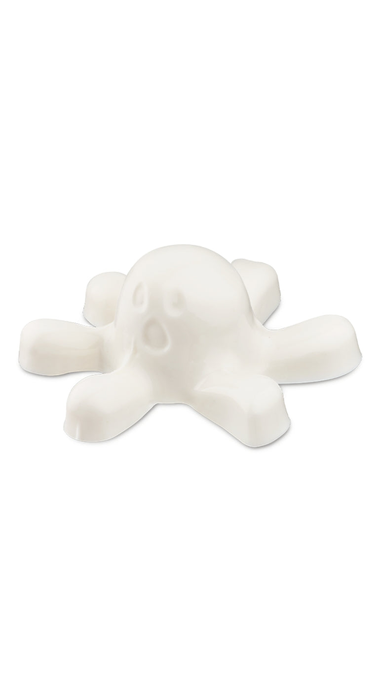 A white octopus-shaped lush shower jelly. 