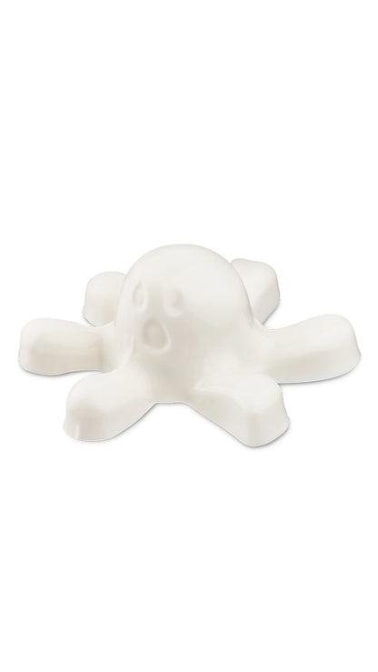 A white octopus-shaped lush shower jelly. 