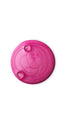 A pink circular swatch of a lush shower gel. 