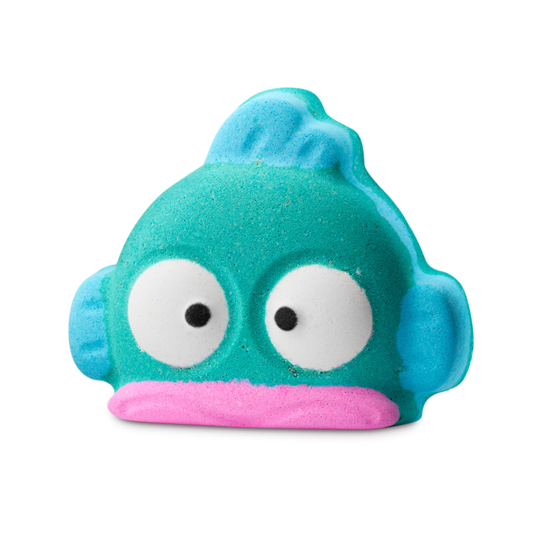 Hangyodon - はんぎょどん shaped blue and pink bath bomb.