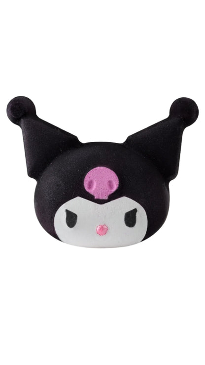 A kuromi head-shaped lush x sanrio bath bomb 