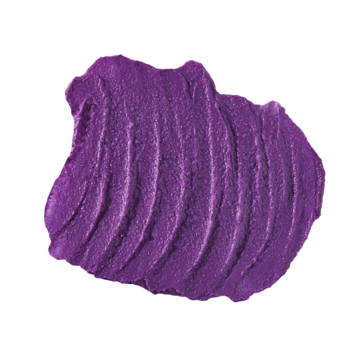 A purple textured swatch of a lush salt scrub that smells like mint. 