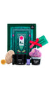 Mindful moments gift featuring a variety of lush all-year-round products displayed in front of a large gift box. 