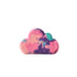 A small pink, purple and blue cloud-shaped bubble bar that smells like powdered lavender. 