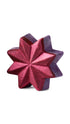 A red iridescent eight-point star-shaped bubble bar. 