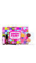 Snow Fairy make-up set featuring a variety of gift exclusive make-up products displayed in front of a folding gift box. 