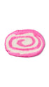 A pink and white oval-shaped bubble bar. 