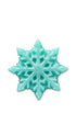 A blue snow flake shaped lush shower gummy. 