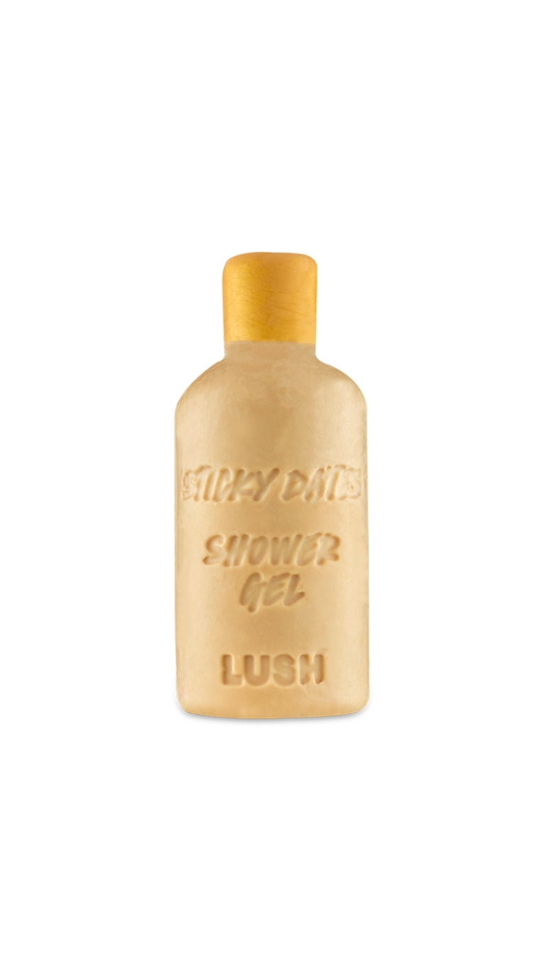 A cream packaging-free bottle shaped naked shower gel. 