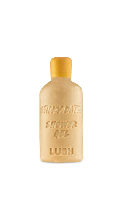 A cream packaging-free bottle shaped naked shower gel. 