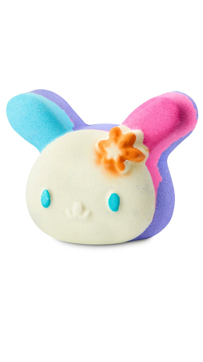 A U.SA.HA.A head-shaped sanrio x lush bath bomb. 
